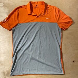 Nike Golf Men's Orange and Gray Polo Shirt Medium (MW)
